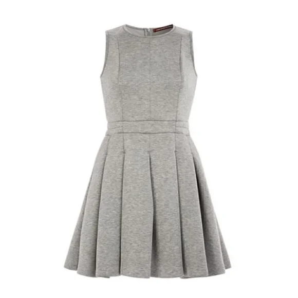Comptoir des Cotonniers Dress XS Jersey Pleated Gray Neoprene - Picture 2 of 8